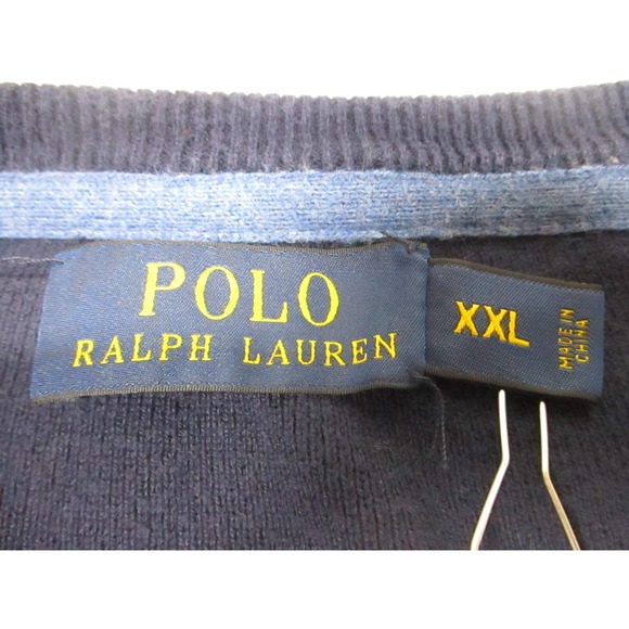 Polo Ralph Lauren Sweater Mens 2XL Navy Blue Cotton Crewneck Pullover Pony Logo - Picture 3 of 9